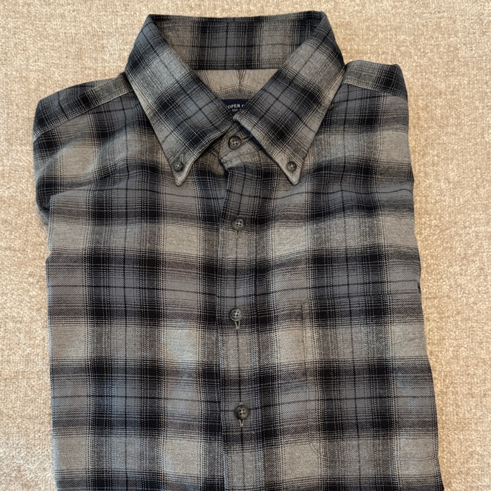 Stylish Black and Gray Plaid Button-Down Shirt